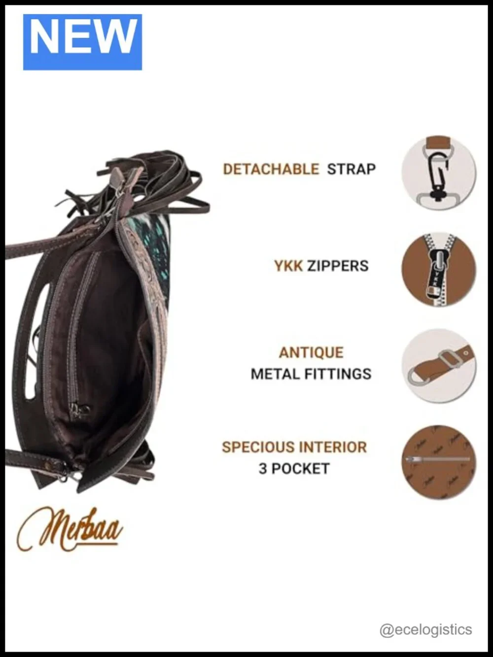 Women Real Cowhide Leather Crossbody Sling Bag with Adjustable Detachable Strap